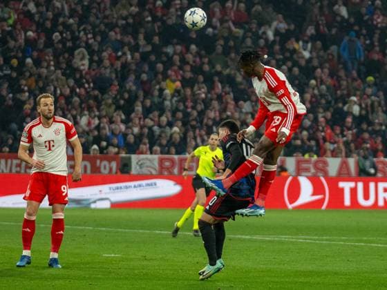 Harry Kane FC Bayern Muenchen, 09 , Roony Bardghji FC Copenhagen, 40 , Mathys Tel FC Bayern Muenchen, 39 , GER, FC Bayern Muenchen FCB vs FC Copenhagen FCK , Football, UEFA Champions League, Preliminary Round, Matchday 5, 2023 2024 Season, 29 11 2023, DFB DFL regulations prohibit any use of photographs as image sequences and or quasi video , GER, FC Bayern Muenchen FCB vs FC Kopenhagen FCK , Fußball, UEFA Champions League, Vorrunde, 5 Spieltag, Saison 2023 2024, 29 11 2023 Muenchen Copyright: xEibner-Pressefoto SaschaxWaltherx EP_EER