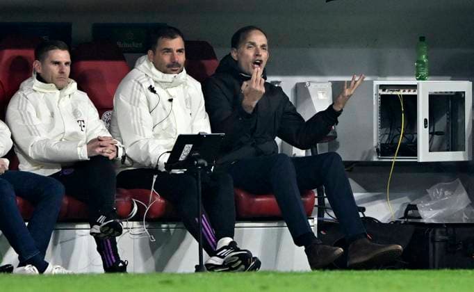 Coach Coach Thomas Tuchel FC Bayern Muenchen FCB angry dissatisfied Gesture Gesture FC Bayern Muenchen FCB vs FC Copenhagen Group Stage 5 Matchday 29 11 2023 DFL REGULATIONS PROHIBIT ANY USE OF PHOTOGRAPHS AS IMAGE SEQUENCES AND OR QUASI VIDEO FC Bayern Muenchen FCB vs FC Copenhagen