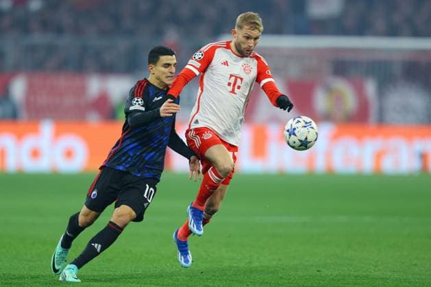 2023.11.29 Monachium Pilka nozna UEFA Liga Mistrzow sezon 2023 2024 FC Bayern Monachium - FC Kopenhaga N z Mohamed Elyounoussi Konrad Laimer Foto Pawel Andrachiewicz PressFocus 2023.11.29 Munich Football UEFA Champions League season 2023 2024 FC Bayern Munich - FC Copenhagen Mohamed Elyounoussi Konrad Laimer Credit: Pawel Andrachiewicz PressFocus NEWSPIX.PL --- Newspix.pl  20231129_PF_PA010