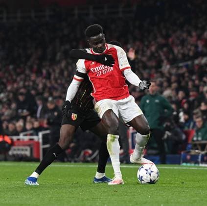 Arsenal v RC Lens UEFA Champions League Bukayo Saka of Arsenal during the UEFA Champions League Group B match at the Emirates Stadium, London Copyright: xNigelxBramleyx FIL-19308-0018 UK Newspapers OUT