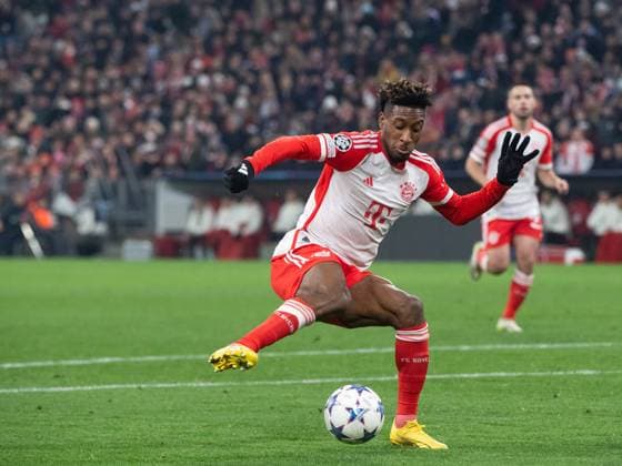 Kingsley Coman FC Bayern Muenchen, 11 on the ball, GER, FC Bayern Muenchen FCB vs FC Copenhagen FCK , Football, UEFA Champions League, Matchday 5, Group A, Season 2023 2024, 29 11 2023 DFB DFL regulations prohibit any use of photographs as image sequences and or quasi video GER, FC Bayern Muenchen FCB vs FC Copenhagen FCK , Football, UEFA Champions League, Matchday 5, Group A, Season 2023 2024, 29 11 2023 Muenchen Copyright: xEibner-Pressefoto Memmlerx EP_MMR