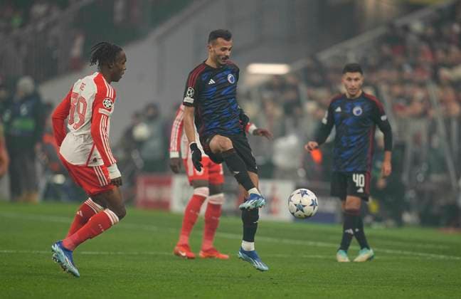November 29 2023: Diogo Goncalves (FC Copenhagen) controls the ball during a Champions League - Group A game, Bayern Munich versus FC Copenhagen, at Allianz Arena, Munich, Germany. CSM Munich Germany - ZUMAc04_ 20231129_zma_c04_018 Copyright: xUlrikxPedersenx