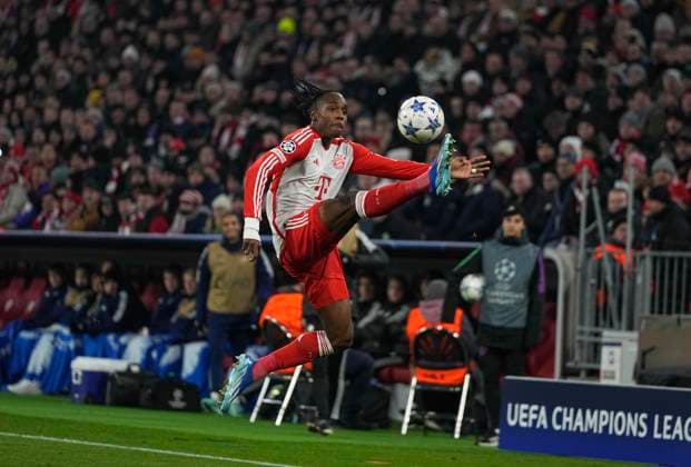 November 29 2023: Mathys Tel (FC Bayern MoÂ¼nchen) controls the ball during a Champions League - Group A game, Bayern Munich versus FC Copenhagen, at Allianz Arena, Munich, Germany. CSM Munich Germany - ZUMAc04_ 20231129_zma_c04_030 Copyright: xUlrikxPedersenx