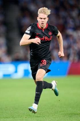 SOCCER - UEFA CL, Sociedad vs RBS SAN SEBASTIAN,SPAIN,29.NOV.23 - SOCCER - UEFA Champions League, group stage, Real Sociedad vs Red Bull Salzburg. Image shows Leandro Morgalla (RBS).  GEPAxpictures xDanielxFernandezxPerez