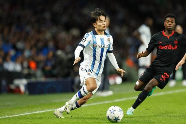 Takefusa Kubo (Sociedad), NOVEMBER 29, 2023 - Football Soccer : UEFA Champions League Group stage Group D match between Real Sociedad 0-0 FC Salzburg at the Reale Arena in San Sebastian, Spain. Noxthirdxpartyxsales  (237053952)
