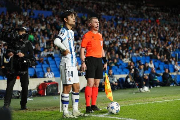 Takefusa Kubo (Sociedad), NOVEMBER 29, 2023 - Football Soccer : UEFA Champions League Group stage Group D match between Real Sociedad 0-0 FC Salzburg at the Reale Arena in San Sebastian, Spain. Noxthirdxpartyxsales  (237054827)