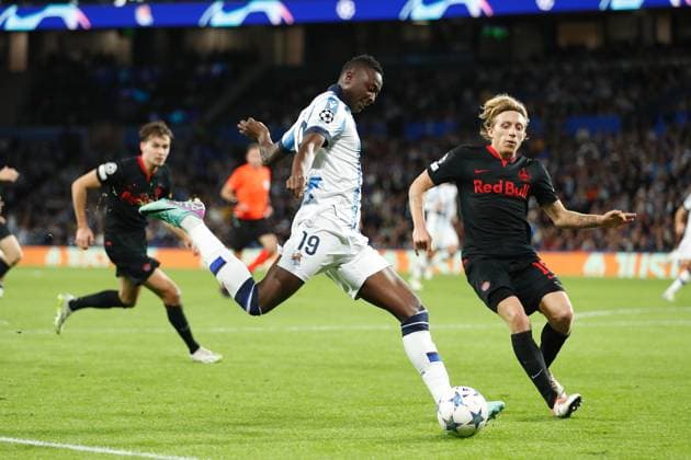 Umar Sadiq (Sociedad), NOVEMBER 29, 2023 - Football Soccer : UEFA Champions League Group stage Group D match between Real Sociedad 0-0 FC Salzburg at the Reale Arena in San Sebastian, Spain. Noxthirdxpartyxsales  (237055381)