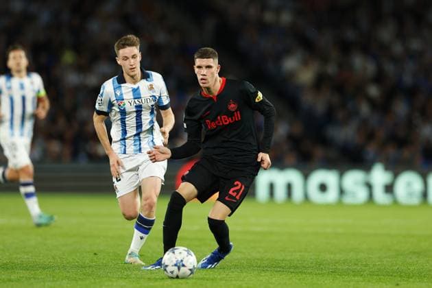 Peter Ratkov (Salzburg), NOVEMBER 29, 2023 - Football Soccer : UEFA Champions League Group stage Group D match between Real Sociedad 0-0 FC Salzburg at the Reale Arena in San Sebastian, Spain. Noxthirdxpartyxsales  (237056219)