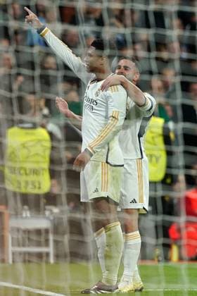 Champions League - Real Madrid v Napoli Real Madrid CF s Jude Bellingham (l) and Dani Carvajal celebrate goal during Champions League 2023 2024, Group C match Real Madrid v Napoli on November 29, 2023 in Madrid, Spain. Photo by Acero AlterPhotos ABACAPRESS.COM Madrid Spain  Copyright: xAcero AlterPhotos ABACAx