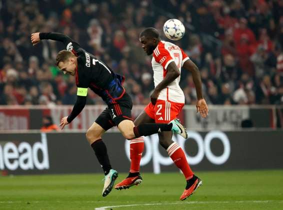 (231130) -- MUNICH, Nov. 30, 2023 -- Dayot Upamecano (R) of Bayern Munich vies with Viktor Claesson of Copenhagen during the UEFA Champions League Group A football match between Bayern Munich and Copenhagen in Munich, Germany, Nov. 29, 2023. (Photo by Xinhua) (SP)GERMANY-MUNICH-FOOTBALL-UEFA CHAMPIONS LEAGUE-BAYERN MUNICH VS COPENHAGEN PhilippexRuiz 