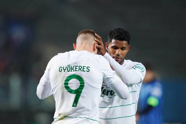Fußball, EL, Atalanta Bergamo - Sporting Lissabon Foto Spada LaPresse 30 Novembre 2023 - Bergamo , Italia - calcio - Atalanta vs Sporting Lisbona - Europa League 2023 2024 - Stadio Gewis Nella foto: Viktor Gyokeres (Sporting CP) 30 November , 2023 Bergamo , Italy - sport, calcio - Atalanta vs Sporting Lisboa , Europa League 2023 2024 - Gewis Stadium - In the pic : Viktor Gyokeres (Sporting CP)  Copyright: xSpada LaPressex