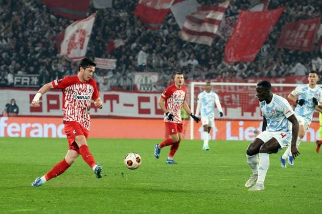 Freiburg, Germany 30 November 2023 Europa League 2023 2024 SC Freiburg vs Olympiakos Piraeus In the picture Michael Gregoritsch SC Freiburg Europa Park Stadion Baden Württemberg Copyright: xFotostandx xHettichx
