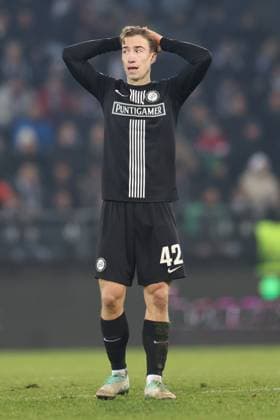 SOCCER - UEFA EL, Sturm vs Czestochowa GRAZ,AUSTRIA,30.NOV.23 - SOCCER - UEFA Europa League, group stage, SK Sturm Graz vs Rakow Czestochowa. Image shows the disappointment of David Affengruber (Sturm).  GEPAxpictures xChrisxBauer