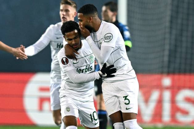 Fußball, EL, Atalanta Bergamo - Sporting Lissabon Db Bergamo 30 11 2023 - Europa League Atalanta-Sporting foto Daniele Buffa Image nella foto: esultanza gol Marcus Edwards 