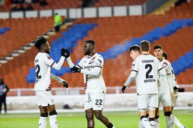 GÖTEBORG 20231130 Leverkusens Victor Boniface scores 10 during Thursdays Europa League Group H soccer match between BK Häcken and Bayer Leverkusen from Germany at Gamla Ullevi GÖTEBORG SWEDEN x9200x  Copyright: xAdamxIhse TTx EUROPA LEAGUE HÄCKEN-LEVERKUSEN
