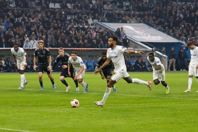 Fußball, EL, Olympique Marseille - Ajax Amsterdam Football UEFA Europa League PHOTOPQR LA PROVENCE PENNANT Franck ; Marseille ; 30 11 2023 ; Football : UEFA Europa League Groupe B Journee 5 Match Olympique de Marseille (OM) vs Ajax Amsterdam au stade vélodrome But Aubameyang Marseille Marseille France  Copyright: xPHOTOPQR LAxPROVENCE MAXPPPxPENNANTxFranckx 20231130PVL2695 20231130PVL2695