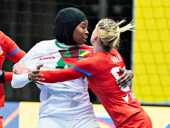 Fanta Diagouraga, Congo during the IHF World Womens Handball Championship match between Czech Republic and Congo in the preliminary Group G in Arena Nord in Frederikshavn, Denmark on Thursday , November 30, 2023 , Frederikshavn Jylland Denmark  Copyright: HenningxBagger HenningxBaggerx spdk20231130-212735-L
