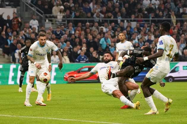 Fußball, EL, Olympique Marseille - Ajax Amsterdam But - Brian Brobbey (Ajax) FOOTBALL : Olympique de Marseille vs Ajax d™Amsterdam - Europa League - Phase de groupe - Marseille - 30 11 2023 NorbertScanella Panoramic 