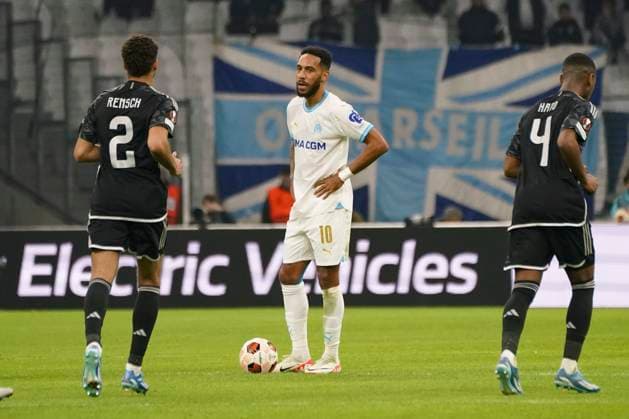 Fußball, EL, Olympique Marseille - Ajax Amsterdam Pierre Emerick Aubameyang (Olympique de Marseille) FOOTBALL : Olympique de Marseille vs Ajax d™Amsterdam - Europa League - Phase de groupe - Marseille - 30 11 2023 NorbertScanella Panoramic 