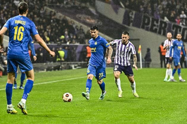 Cameron Puertas (usg) FOOTBALL : Toulouse vs Union St Gilloise - Match 5 Phase de Groupe de la Ligue Europa - Toulouse - 30-11-2023 ThierryBreton Panoramic 