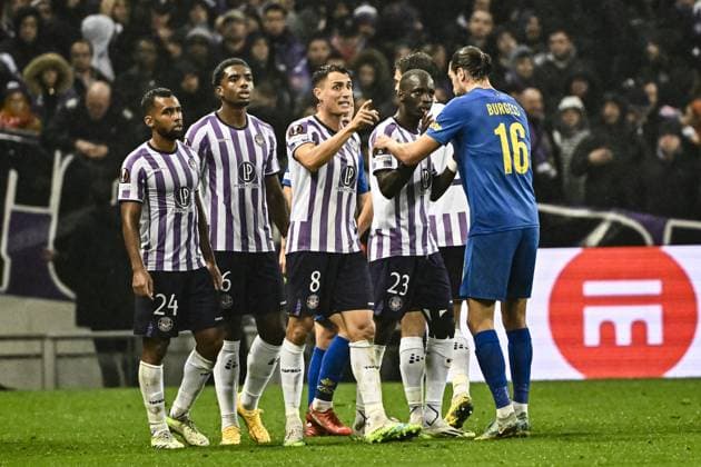 Christian Burgess (usg) FOOTBALL : Toulouse vs Union St Gilloise - Match 5 Phase de Groupe de la Ligue Europa - Toulouse - 30-11-2023 ThierryBreton Panoramic 