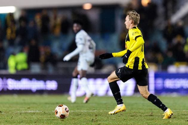 231130 Pontus Dahbo of BK Häcken during the UEFA Europa League football match between BK Häcken and Bayer Leverkusen on November 30, 2023 in Gothenburg Photo Michael Erichsen BILDBYRAN COP 89 MI0578 football soccer football uefa europa league bk häcken bayer leverkusen bbeng  Copyright: MICHAELxERICHSEN BB231130MI075