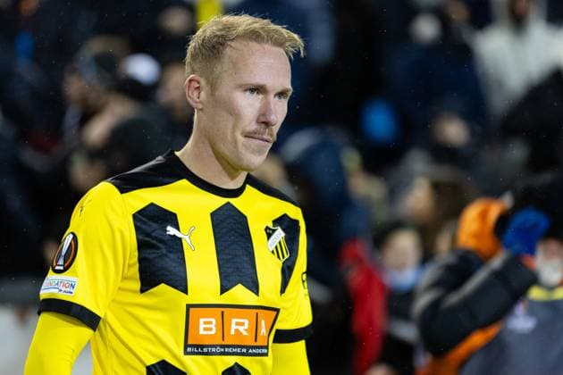 231130 Mikkel Rygaard Jensen of BK Häcken during the UEFA Europa League soccer match between BK Häcken and Bayer Leverkusen on November 30, 2023 in Gothenburg Photo Michael Erichsen BILDBYRAN COP 89 MI0578 bayer leverkusen bbeng bk häcken football fotball fotboll soccer uefa europa league  Copyright: MICHAELxERICHSEN BB231130MI081