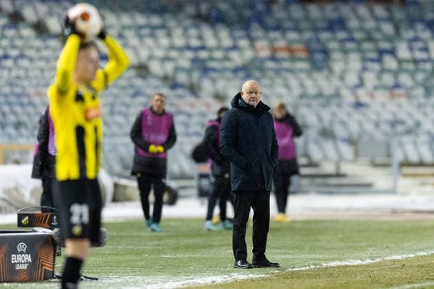 231130 Head coach Per Mathias Hogmo of BK Häcken during the UEFA Europa League soccer match between BK Häcken and Bayer Leverkusen on November 30, 2023 in Gothenburg Photo Michael Erichsen BILDBYRAN COP 89 MI0578 bayer leverkusen bbeng bk häcken football fotball fotboll fotboll soccer uefa europa league  Copyright: MICHAELxERICHSEN BB231130MI084