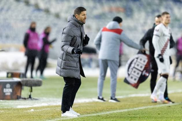 231130 Head coach Xabi Alonso of Bayer Leverkusen during the UEFA Europa League football match between BK Häcken and Bayer Leverkusen on November 30, 2023 in Gothenburg Photo Michael Erichsen BILDBYRAN COP 89 MI0578 bayer leverkusen bbeng bk häcken football fotball fotboll fotboll soccer uefa europa league  Copyright: MICHAELxERICHSEN BB231130MI086