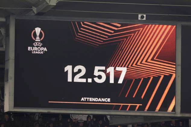 SOCCER - UEFA EL, Sturm vs Czestochowa GRAZ,AUSTRIA,30.NOV.23 - SOCCER - UEFA Europa League, group stage, SK Sturm Graz vs Rakow Czestochowa. Image shows the scoreboard.  GEPAxpictures xHansxOberlaender