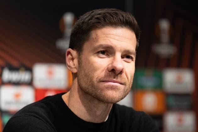 231130 Head coach Xabi Alonso of Bayer Leverkusen during the press conference after the UEFA Europa League soccer match between BK Häcken and Bayer Leverkusen on November 30, 2023 in Gothenburg Photo Michael Erichsen BILDBYRAN COP 89 MI0578 bayer leverkusen bbeng bk häcken football fotboll fotboll soccer uefa europa league  Copyright: MICHAELxERICHSEN BB231130MI093