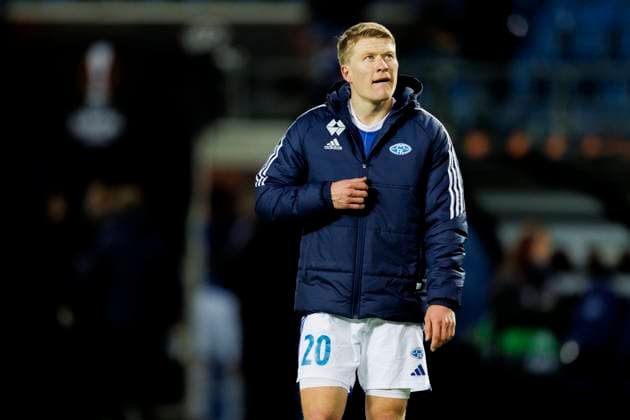 Europa League i fotball 2023: Molde - Qarabag (2-2) Molde 20231130. Moldes Kristian Eriksen etter Europa League kampen i fotball mellom Molde og Qarabag pa Aker Stadion. Foto: Svein Ove Ekornesvag NTB Molde Norge EDITORIAL USE ONLY. RESTRICTED USE FOR BETTING COMPANIES Ref:_SPObDD4uJRTmPE.jpg  Copyright: xSveinxOvexEkornesvagx xNTBx