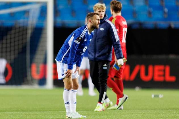 Europa League i fotball 2023: Molde - Qarabag (2-2) Molde 20231130. Moldes Magnus Wolff Eikrem etter Europa League kampen i fotball mellom Molde og Qarabag pa Aker Stadion. Foto: Svein Ove Ekornesvag NTB Molde Norge EDITORIAL USE ONLY. RESTRICTED USE FOR BETTING COMPANIES Ref:_SPOggwlcdhd6eM.jpg  Copyright: xSveinxOvexEkornesvagx xNTBx
