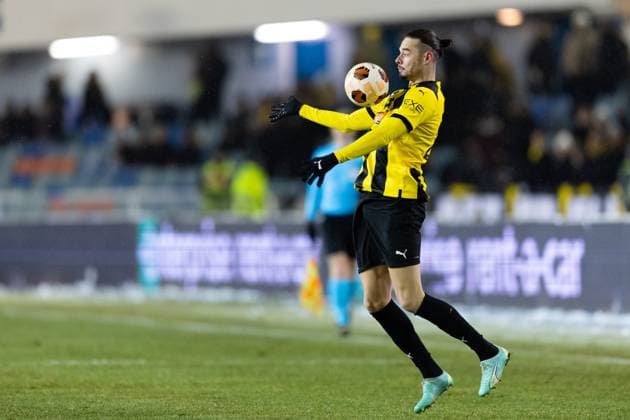 231130 Amor Layouni of BK Häcken during the UEFA Europa League soccer match between BK Häcken and Bayer Leverkusen on November 30, 2023 in Gothenburg Photo Michael Erichsen BILDBYRAN COP 89 MI0578 bayer leverkusen bbeng bk häcken football fotball fotboll fotboll soccer uefa europa league  Copyright: MICHAELxERICHSEN BB231130MI102