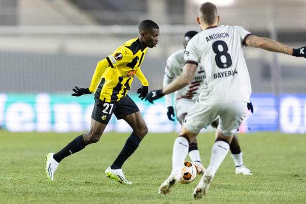 231130 Akoua Romeo Amane of BK Häcken during the UEFA Europa League soccer match between BK Häcken and Bayer Leverkusen on November 30, 2023 in Gothenburg Photo Michael Erichsen BILDBYRAN COP 89 MI0578 bayer leverkusen bbeng bk häcken football fotball fotboll fotboll soccer uefa europa league  Copyright: MICHAELxERICHSEN BB231130MI103