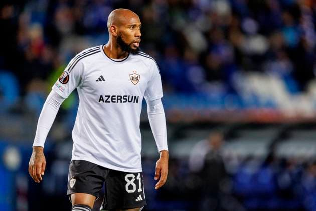 Europa League i fotball 2023: Molde - Qarabag (2-2) Molde 20231130. Qarabags Kevin Medina under Europa League kampen i fotball mellom Molde og Qarabag pa Aker Stadion. Foto: Svein Ove Ekornesvag NTB Molde Norge EDITORIAL USE ONLY. RESTRICTED USE FOR BETTING COMPANIES Ref:_SPOgeB6OpUNcYU.jpg  Copyright: xSveinxOvexEkornesvagx xNTBx