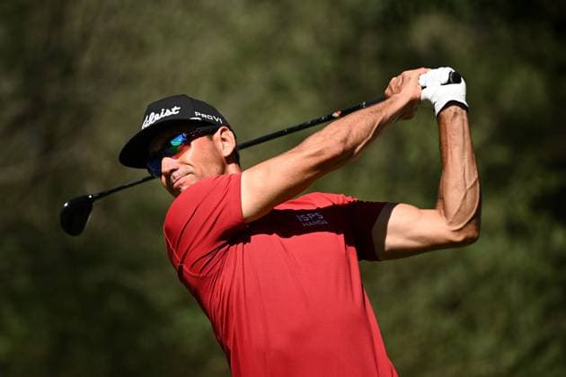 GOLF AUSTRALIAN OPEN, Rafa Cabrera Bello of Spain plays a shot from the 16th tee during Round 2 of the Australian Open 2023 at the Lakes Golf Club in Sydney, Friday, December 1, 2023. ( NO ARCHIVING, EDITORIAL USE ONLY, NO USE IN BOOKS WITHOUT CONSENT SYDNEY NEW SOUTH WALES AUSTRALIA  Copyright: xDANxHIMBRECHTSx 20231201001872146812