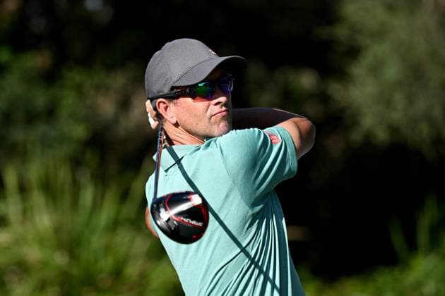 GOLF AUSTRALIAN OPEN, Aadam Scott of Australia plays a shot from the 12th tee during Round 2 of the Australian Open 2023 at the Lakes Golf Club in Sydney, Friday, December 1, 2023. ( NO ARCHIVING, EDITORIAL USE ONLY, NO USE IN BOOKS WITHOUT CONSENT SYDNEY NEW SOUTH WALES AUSTRALIA  Copyright: xDANxHIMBRECHTSx 20231201001872150088