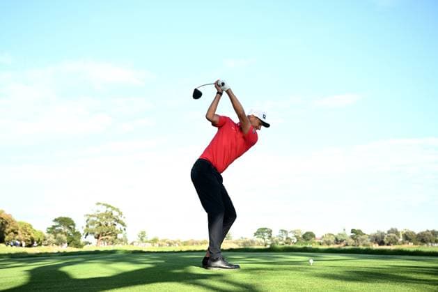GOLF AUSTRALIAN OPEN, Adrian Meronk of Poland plays a shot from the 11th tee during Round 2 of the Australian Open 2023 at the Lakes Golf Club in Sydney, Friday, December 1, 2023. ( NO ARCHIVING, EDITORIAL USE ONLY, NO USE IN BOOKS WITHOUT CONSENT SYDNEY NEW SOUTH WALES AUSTRALIA  Copyright: xDANxHIMBRECHTSx 20231201001872158811