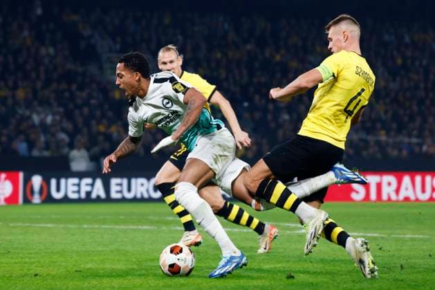 Joao Pedro (Brighton), NOVEMBER 30, 2023 - Football Soccer : UEFA Europa League group B match between AEK Athens 0-1 Brighton & Hove Albion FC at the OPAP Arena, in Athens, Greece. Noxthirdxpartyxsales  (237128562)