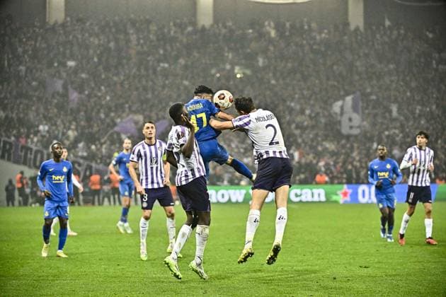 Mohammed Amoura (usg) FOOTBALL : Toulouse vs Union St Gilloise - Match 5 Phase de Groupe de la Ligue Europa - Toulouse - 30-11-2023 ThierryBreton Panoramic 
