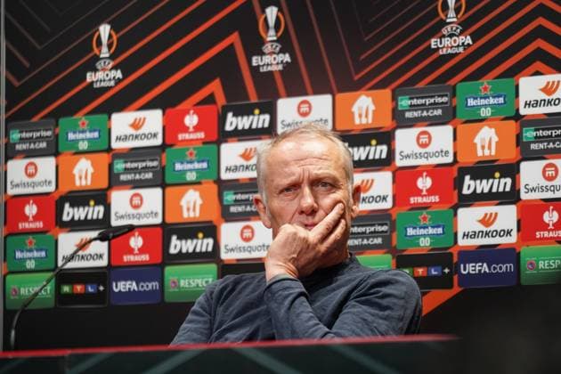 SC Freiburg Olympiacos FC Football UEFA Europa League 2023 2024, Matchday 5, SC Freiburg Olympiacos Piraeus, Europa Park Stadium, Freiburg Freiburg coach Christian Streich