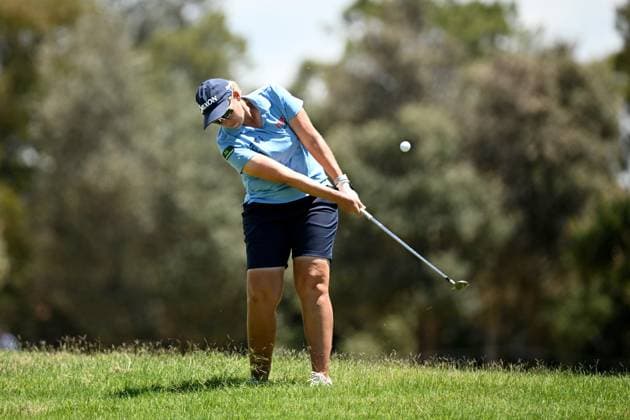 GOLF AUSTRALIAN OPEN, Ashleigh Buhai of South Africa plays a shot on the 8th hole during Round 2 of the Women?s Australian Open 2023 at the Lakes Golf Club in Sydney, Friday, December 1, 2023. ( NO ARCHIVING, EDITORIAL USE ONLY, NO USE IN BOOKS WITHOUT CONSENT SYDNEY NEW SOUTH WALES AUSTRALIA  Copyright: xDANxHIMBRECHTSx 20231201001872209825