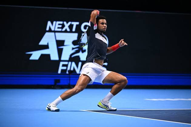 Tennis, Next Gen ATP Finals in Dschidda NextGen ATP, Tennis Herren Finals - Jeddah Luca Van Assche (FRA) during his third round match at the 2023 NextGen ATP Finals in Jeddah, Saudi Arabia, on November 30, 2023. Photo by Corinne Dubreuil ABACAPRESS.COM Jeddah Saudi Arabia  Copyright: xDubreuilxCorinne ABACAx