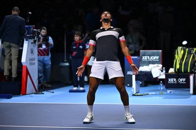 Sport Bilder des Tages Tennis, Next Gen ATP Finals in Dschidda NextGen ATP, Tennis Herren Finals - Jeddah Luca Van Assche (FRA) during his third round match at the 2023 NextGen ATP Finals in Jeddah, Saudi Arabia, on November 30, 2023. Photo by Corinne Dubreuil ABACAPRESS.COM Jeddah Saudi Arabia  Copyright: xDubreuilxCorinne ABACAx