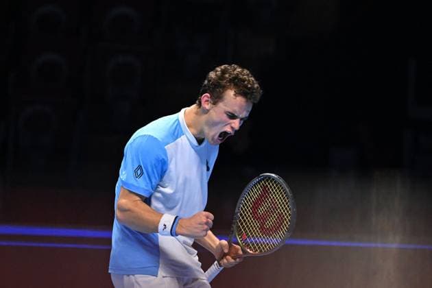 Tennis, Next Gen ATP Finals in Dschidda NextGen ATP, Tennis Herren Finals - Jeddah Luca Van Assche (FRA) during his third round match at the 2023 NextGen ATP Finals in Jeddah, Saudi Arabia, on November 30, 2023. Photo by Corinne Dubreuil ABACAPRESS.COM Jeddah Saudi Arabia  Copyright: xDubreuilxCorinne ABACAx