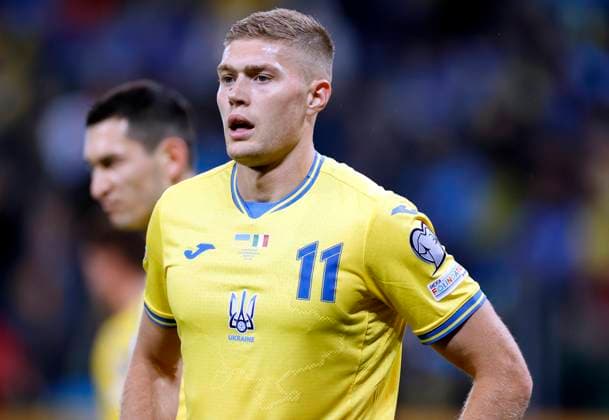 DOVBYK Artem Team Ukraine UEFA Football EURO2024 Qualification Match Ukraine Italy 0 0 on 20 11 2023 in Leverkusen DFL REGULATIONS PROHIBIT ANY USE OF PHOTOGRAPHS as IMAGE SEQUENCES and or QUASI VIDEO Copyright: xLacixPerenyix