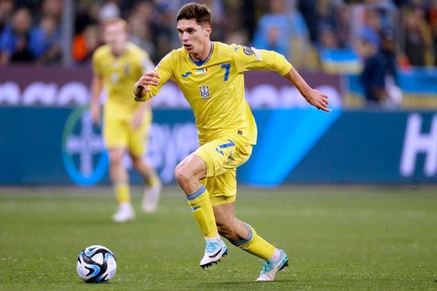 SUDAKOV Georgly Team Ukraine UEFA Football EURO2024 Qualification Match Ukraine Italy 0 0 on 20 11 2023 in Leverkusen DFL REGULATIONS PROHIBIT ANY USE OF PHOTOGRAPHS as IMAGE SEQUENCES and or QUASI VIDEO Copyright: xLacixPerenyix