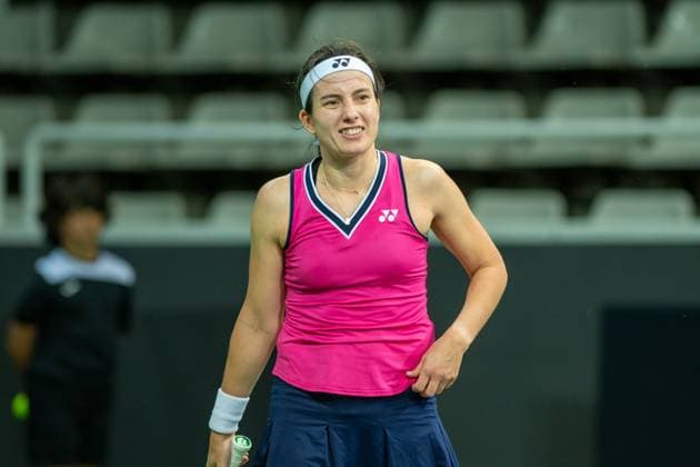 Andorra Open 2023 Anastasija Sevastova of Latvia is playing against Marina Bassols Ribera of Spain during the quarterfinals doubles of the Creand Andorra Open Women s Tennis Association WTA, Tennis Damen 2023 tennis tournament at the Poliesportiu d Andorra in Andorra la Vella, Andorra, on December 1, 2023.  Copyright: xMartinxSilvaxCosentinox originalFilename:silvacosentino-anastasi231201_npTWH.jpg