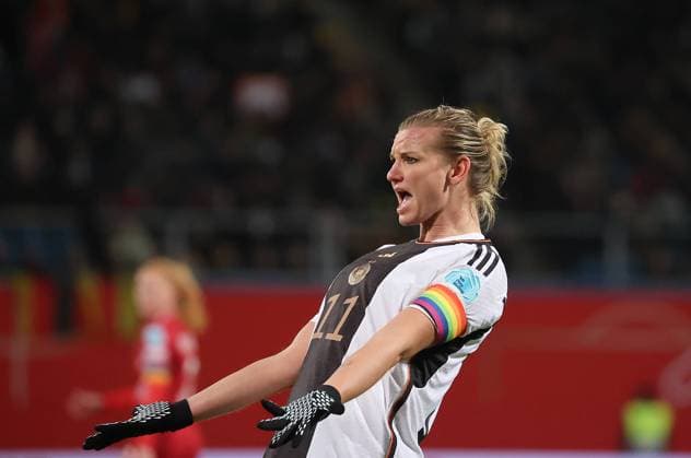 Alexandra Popp GER Football, Season 2023 2024, DFB, National Team, Women, UEFA Women s Nations League, Ostsee Stadion Rostock, Germany GER vs Denmark DK , 3 0